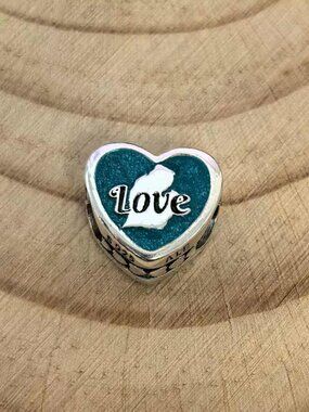 Pandora Bay City Exclusive Travel Heart Charm Pendant, S925 Silver Jewelry
